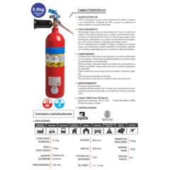 Matafuegos Co2 x 3.5 kg para Fuegos Clase BC - comprar online