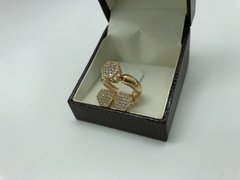 Anel e brinco sextavado com zirconias em ouro 18kl/750 - comprar online