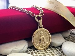 Pingente Medalha De Nossa Senhora Aparecida Em Ouro 18kl/750