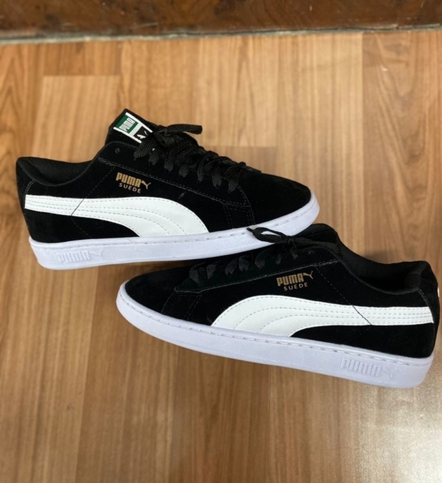 Puma suede classic preto e branco best sale