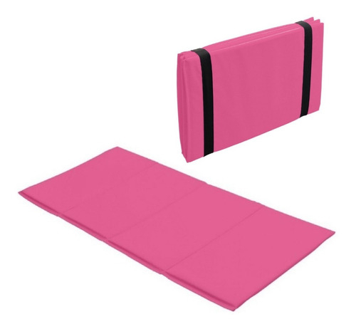 Colchoneta de gimnasia - 200 x 100 x 5 cm - plegable - rosa salmón/negro -  hasta 170kg