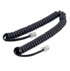 Extensor Para Telefone RJ11 4 Vias Espiral Preto