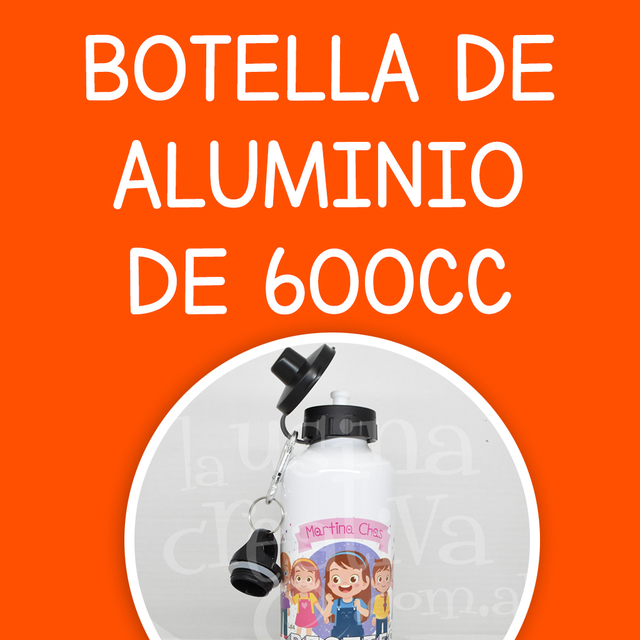 Botella aluminio 600 cc personalizada
