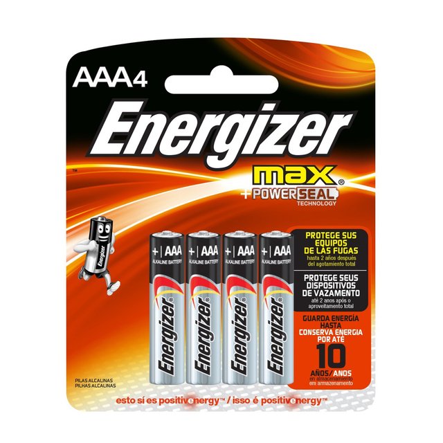 Pilas Energizer Max AAA E-92 Pack 4 Unidades