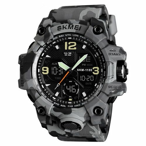 RELOJ SKMEI 1155B MILITARY GRAY R y C joyas