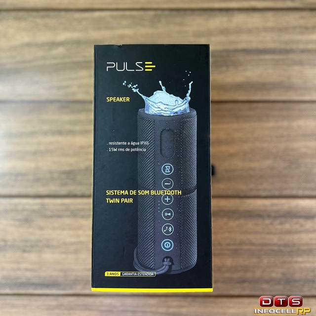 Caixa de Som Portátil Pulse Wave 2 20W Bluetooth Conector P2 e Cartão SD  Resistente à Água SP355
