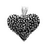 Dije acero blanco corazon tramado con flores con esmaltado negro 3,2 cm D&K - 1300CZ-31