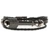 Pulsera negra dije flecha con cuero eco y alloy / 600AL-16