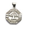 Dije Medalla Arbol De La Vida Octágono Con Guarda de Acero Quirúrgico 316L, Alt: 3,6 cm Incl, Argolla, / 500AV-1