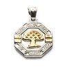 Dije Medalla Arbol De La Vida Octágono Dorado Con Guarda de Acero Quirúrgico 316L, Alt: 3,6 cm Incl, Argolla, / 500AV-4
