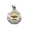 Dije Medalla Arbol De La Vida Dorado Octágono Con Guarda de Acero Quirúrgico 316L, Alt: 3 cm Incl, Argolla, / 500AV-5