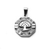 Dije Medalla D&K Arbol De La Vida Octagonal Esmaltado Negro Con Guarda de Acero Quirúrgico 316L, Alt: 3,6 cm Incl, Argolla, / 500AV-85