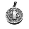 Dije Medalla D&K San Benito de Acero Quirúrgico 316L, Alt: 4,2 cm incl, Argolla, / 500RE-144
