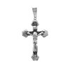 Dije Cruz con Cristo Esmalte Negro de Acero Quirurgico 37 mm D&K / 500RE-270