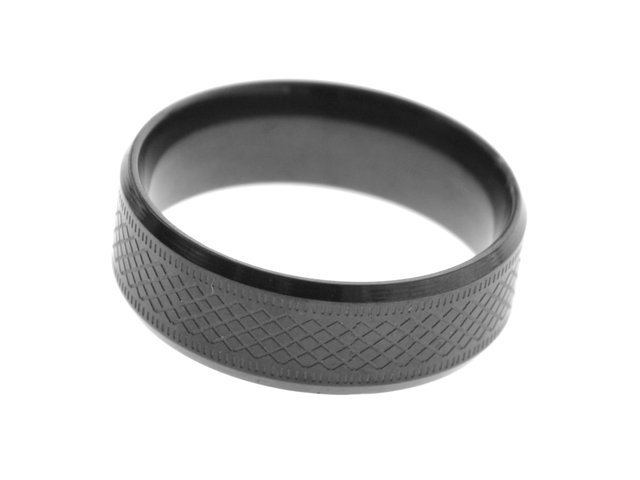 Anillo acero quirurgico negro con facetado D K 100AL 9