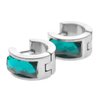 Aros acero quirurgico cubanos piedra turquesa 10 mm D&K / 200CU-136