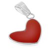 Dije acero blanco corazon con esmaltado rojo con argolla incl, 2,5 cm D&K / 1300CZ-37