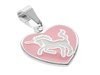 Dije acero blanco corazon con unicornio esmaltado rosa 3 cm D&K / 1300CZ-39