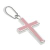 Dije acero blanco cruz con esmaltado rosa 3 cm D&K / 1300RE-30