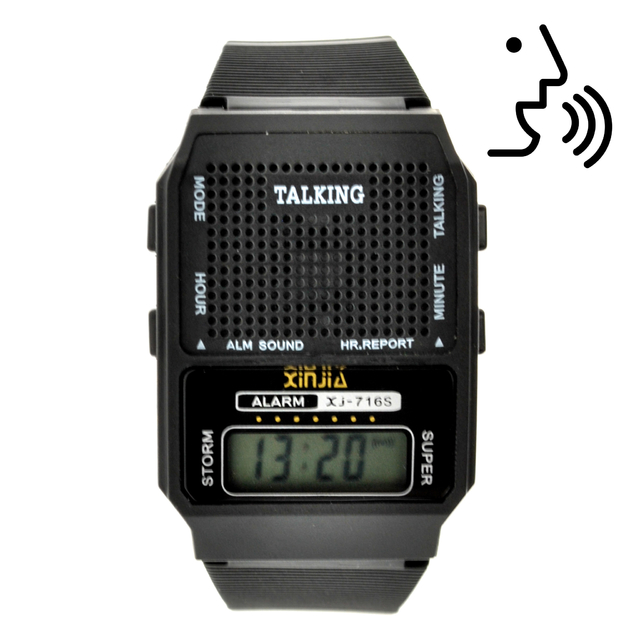 Reloj Talking habla Pulsera Alarma Baja Visi n Marca Xinjia 6