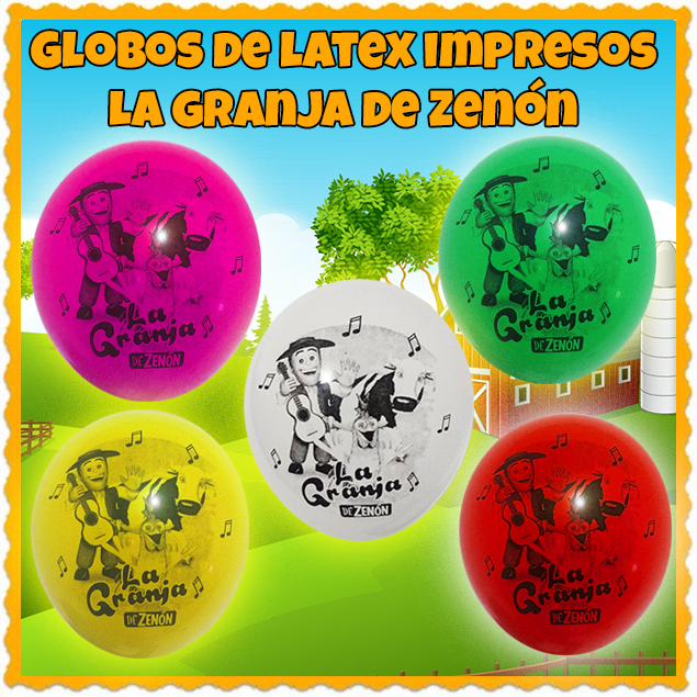 Globo Latex en Colores de la Granja Zenon!! Encuentralo en Globos Yuli