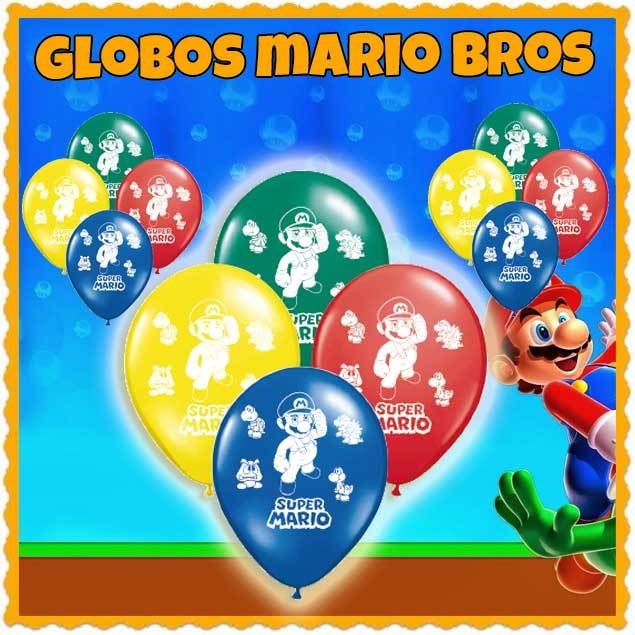 Globos Latex Impreso Mario Bros (Pack x10 Unidades)
