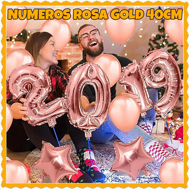 Globo Numero 40 Pulgadas o 1 Metro Gold Rose x unidad. - Cotillón Party  Expres