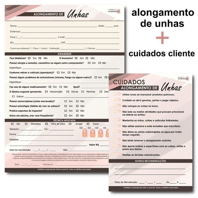 Ficha de anamnese completa - Capilar - Realize.com