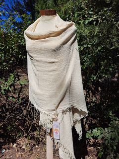 RUANA / PASHMINA/ bufandón "LIRIO" tejido telar puro algodón - Ecolighuen