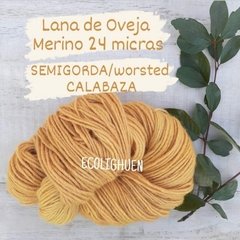 LANA Oveja MERINO 24 micras SEMIGORDA/worsted TINTES NATURALES -100grs - comprar online