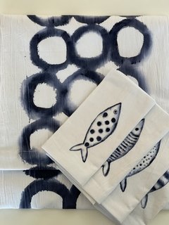 Mantel Pintado SPLASH NAVY - LADO BLANCO