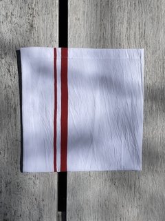 Servilleta Pintada STRIPES RED base Blanca