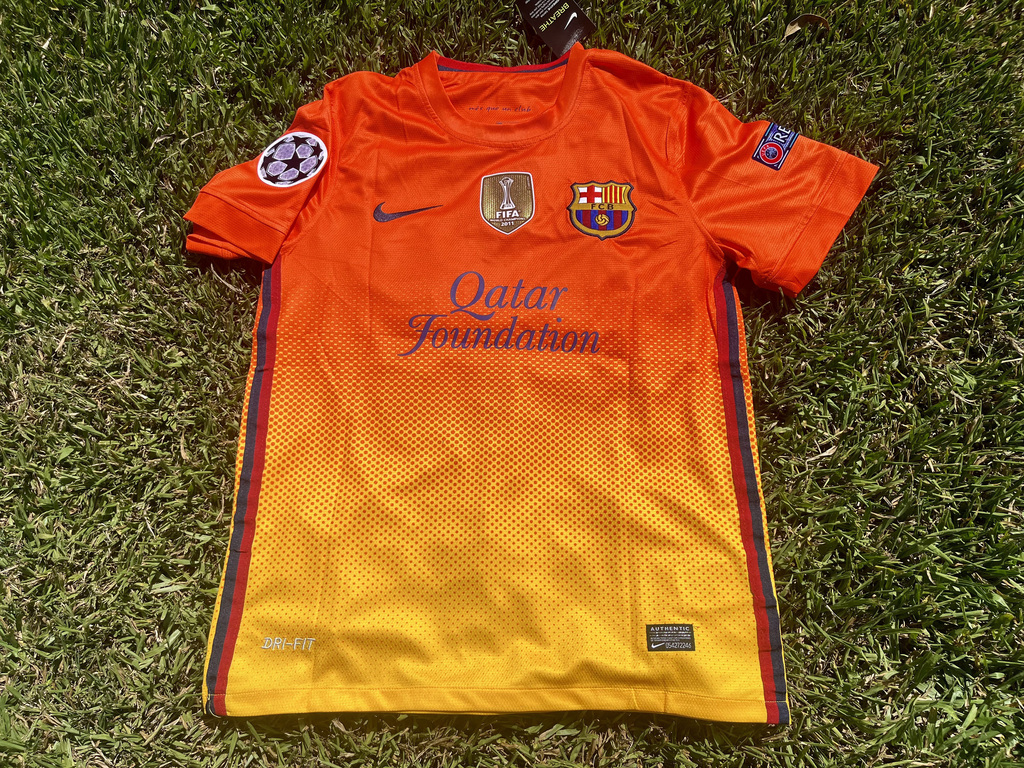 Camiseta RETRO Barcelona Suplente 2012 13 Amarilla y Naranja Messi