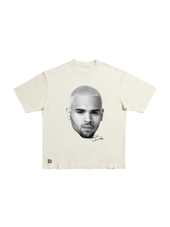 Camiseta Oversized Chris Brown Face Off White