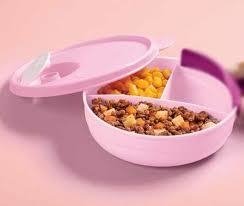 Tupperware Pratinho com divisória ROSA 400ml.