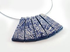 Collar Mixteca de 5 piezas en Azul cobalto - comprar online