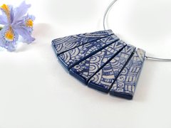 Collar Mixteca de 5 piezas en Azul cobalto - Deka Cerámica
