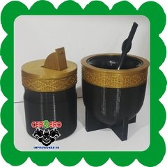 Set de mate simil cuero con guardapampa - comprar online