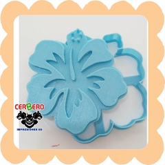 Cortante con stamps motivo Flor Hibiscus 001