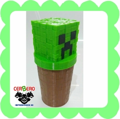 Vaso Minecraft con tapa y sorbete