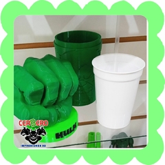 Vaso Hulk con sorbete en internet