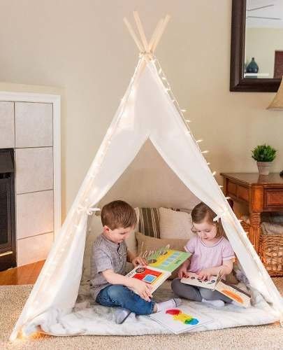 Tiny Land Teepee Carpa Para Niños Piso Y Bolso De Transporte