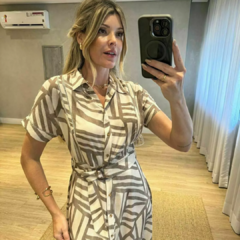 vestido midi de viscose 