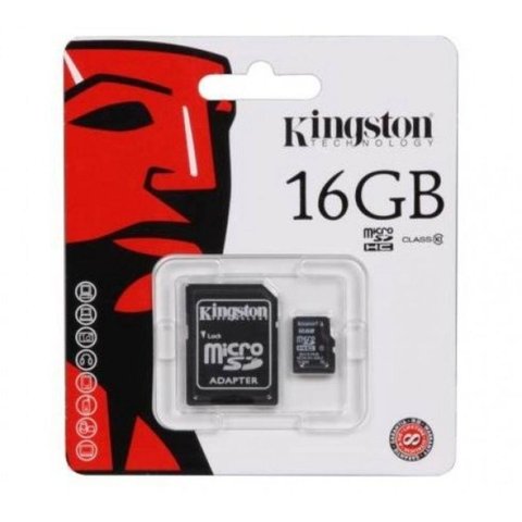 Cartão de memória Kingston 16 GB com Adaptador Sd