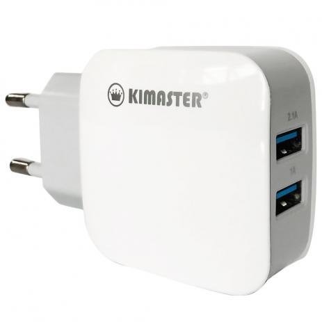 Carregador 2 USB 1A/2.1A Kimaster TO350