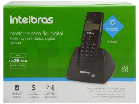 Telefone Intelbras sem fio TS40 - Preto na internet
