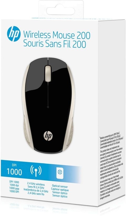 Mouse HP 200 wireless - Preto - comprar online