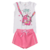 Conjunto Infantil Feminino Kappes com Short Saia Gatinho Love