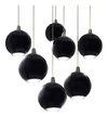 Colgante Globo De 7 Luces En Cristal Negro Pbl