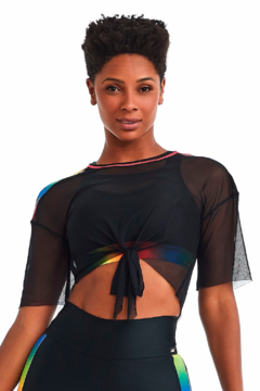 CROPPED COLORFUL PRETO - CAJU BRASIL